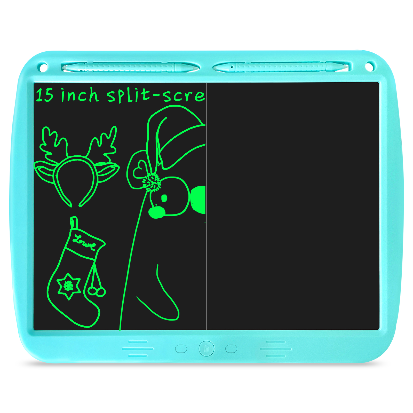 15 Inch Digital Drawing Tablet USB Rechargeable LCD Writing Tablet Reusable Electronic Graphics Board Children&#39;s Handwriting Pad: Single Blue