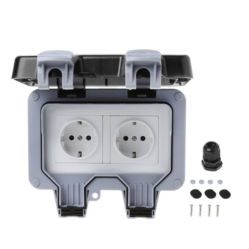 Outdoor Wall Switch Socket IP66 Weather&Dust Proof Power Outlet EU Standard