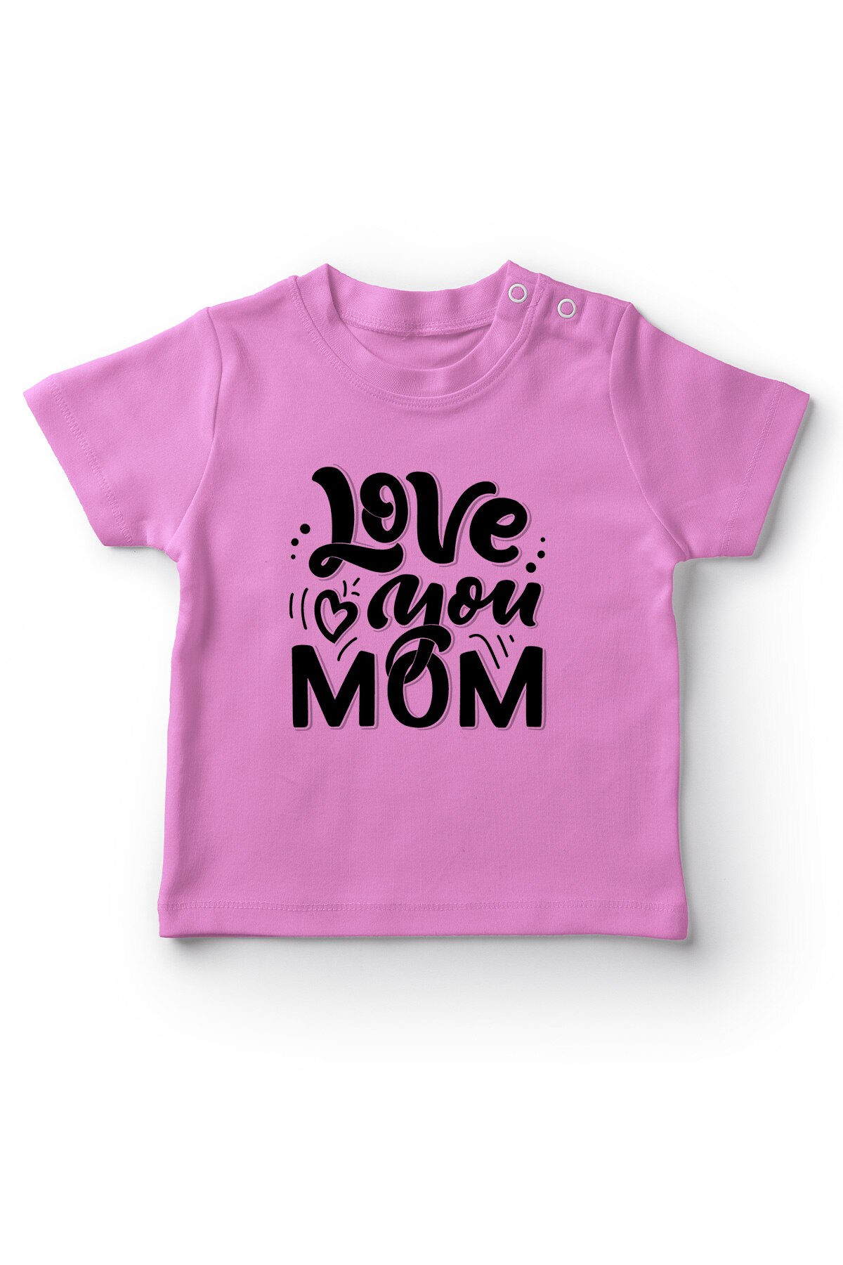 Angemiel baby ik hou van je mama baby meisje t-shirt roze