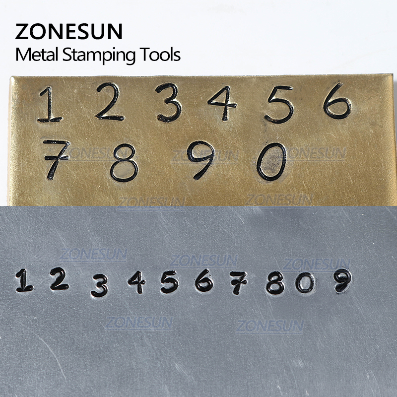 ZONESUN 9PCS Carbon Steel Stamp Number Set Steel Stamps Punch Die Metal Stamping Tools For Jewelry