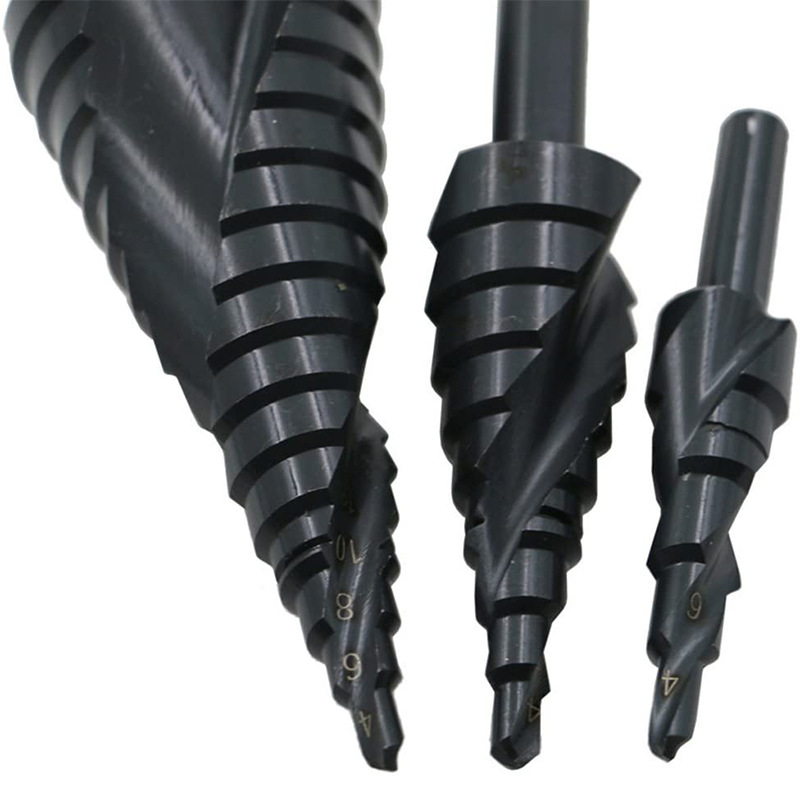 Wood Drill 4-12/20/32 HSS Cobalt Step Cone Drill Bit Nitride Coated Wood/Metal Hole Cutter Spiral Groove Drill Woodworking Tools