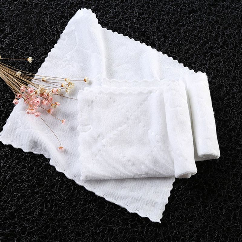 Servilleta blanca cuadrada de encaje con borde de corte ultrasónico, toallitas de fibra Wmbossed, pañuelo desechable, suministros para Hotel y restaurante, 1 unidad