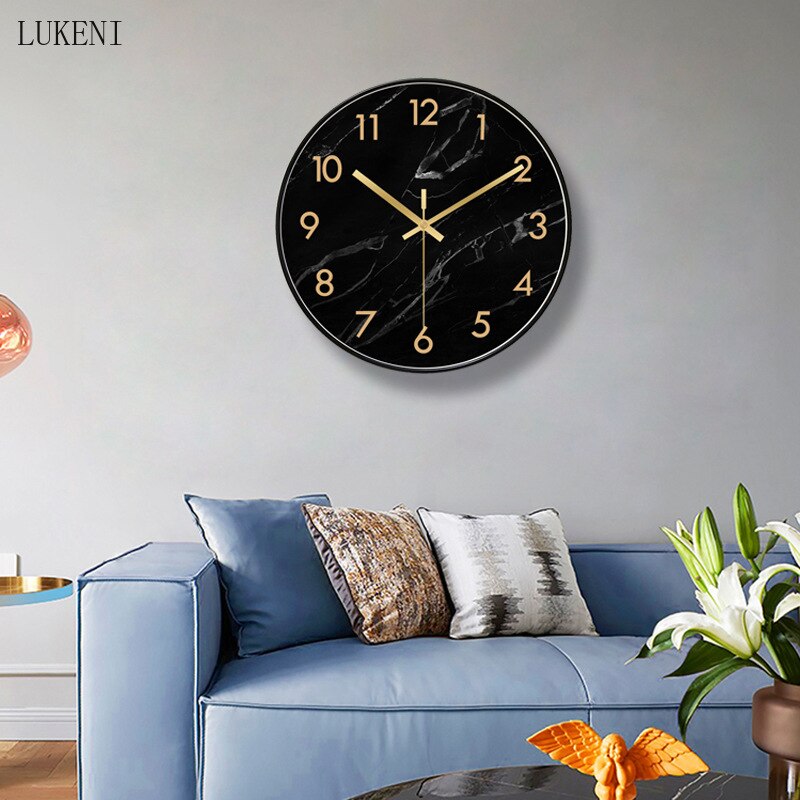 Black marble crack Classic Silent Wall Clock Ten Inch/ Twelve Inch/ Fourteen Inch home decor wall decor