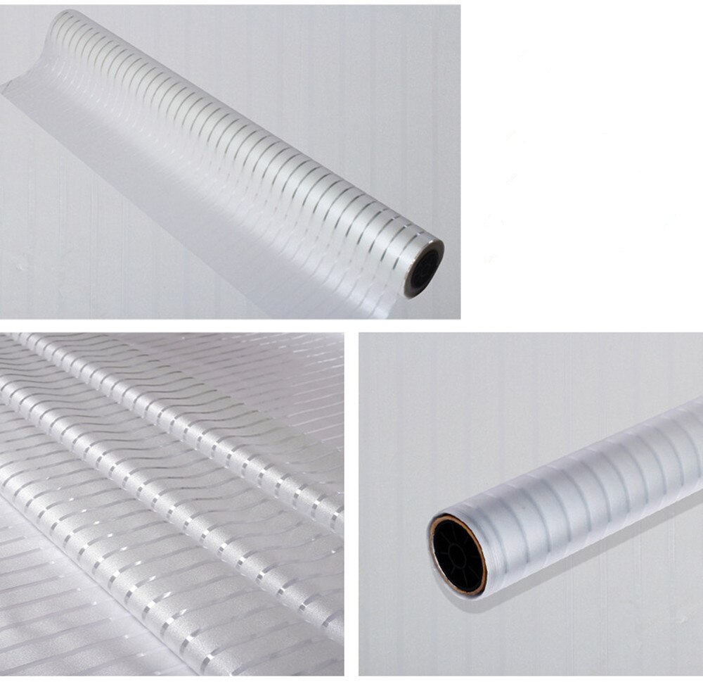 60"x12" Frosted Opaque Glass Window Film Privacy Glass Stickers Home Decor White Narrow Stripe Office