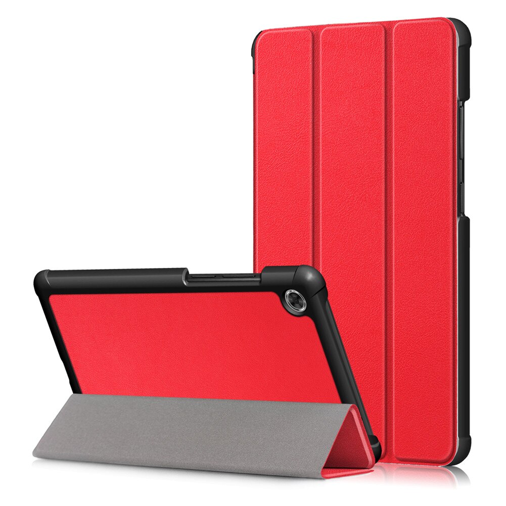 Tablet Case for Lenovo Tab M7 - PU Leather Folio Cover - Drop & Dust Resistant: Red