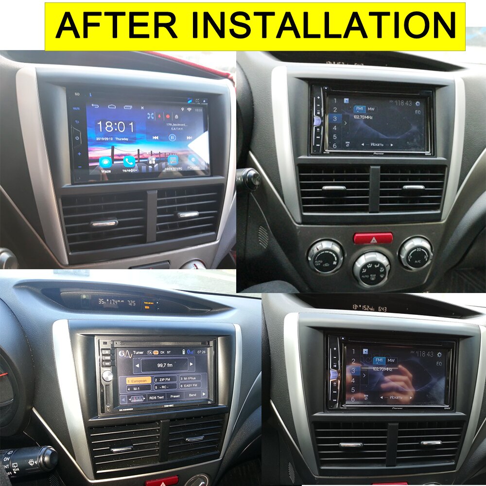 Dobbel 2 din bilradio fascia til subaru skogbruker impreza 2007 stereopanel bindestrek cd listverk installasjonssett ramme