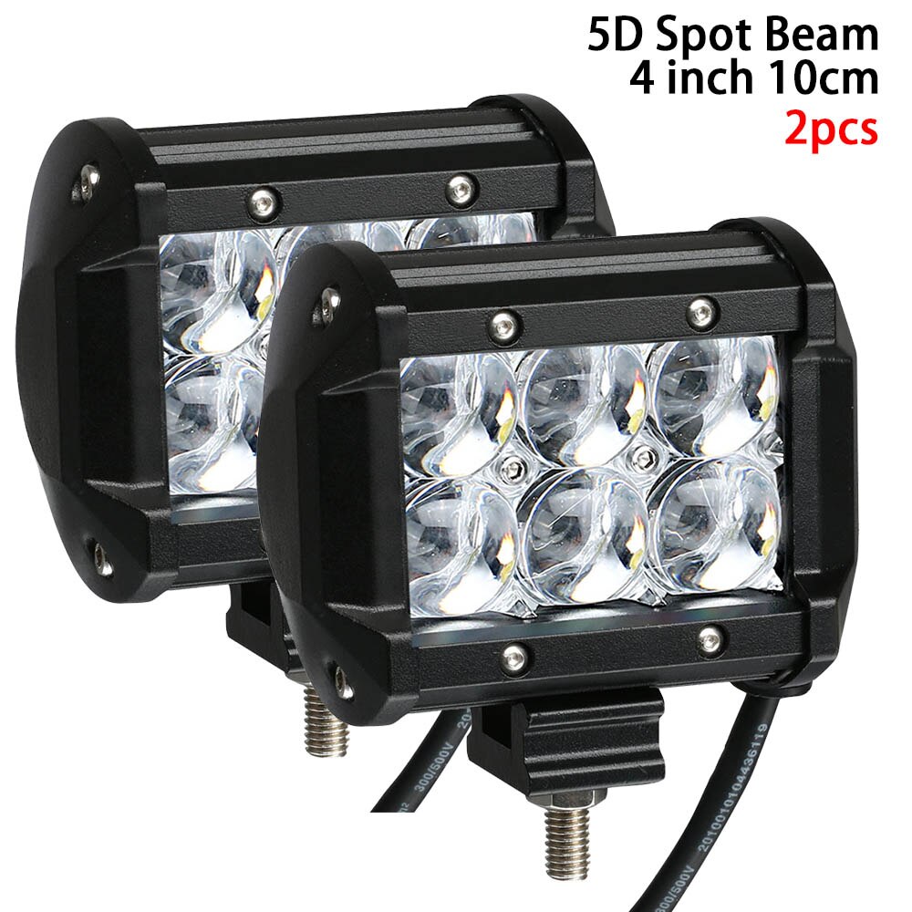5D LED Bar 4 - 17 inch LED Light Bar LED Work Light for Offroad Truck Spot Flood Combo 4x4 4WD ATV SUV 12V 24V: 2PCS 30W Spot