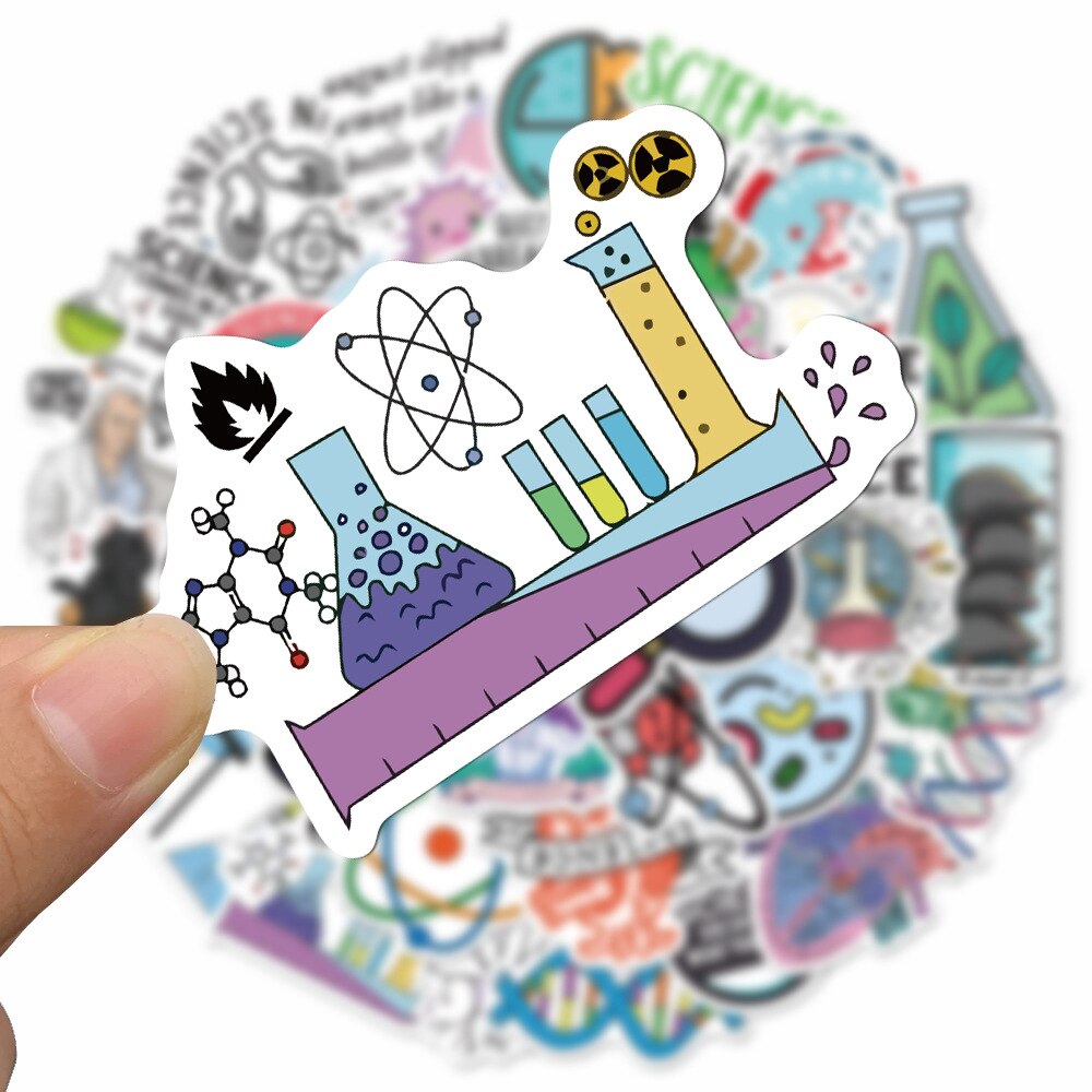 10/50pcs/pack Science Chemistry Biology Laboratory Research Stickers For Furniture Wall Desk Chair Toy Computer Motorcycle