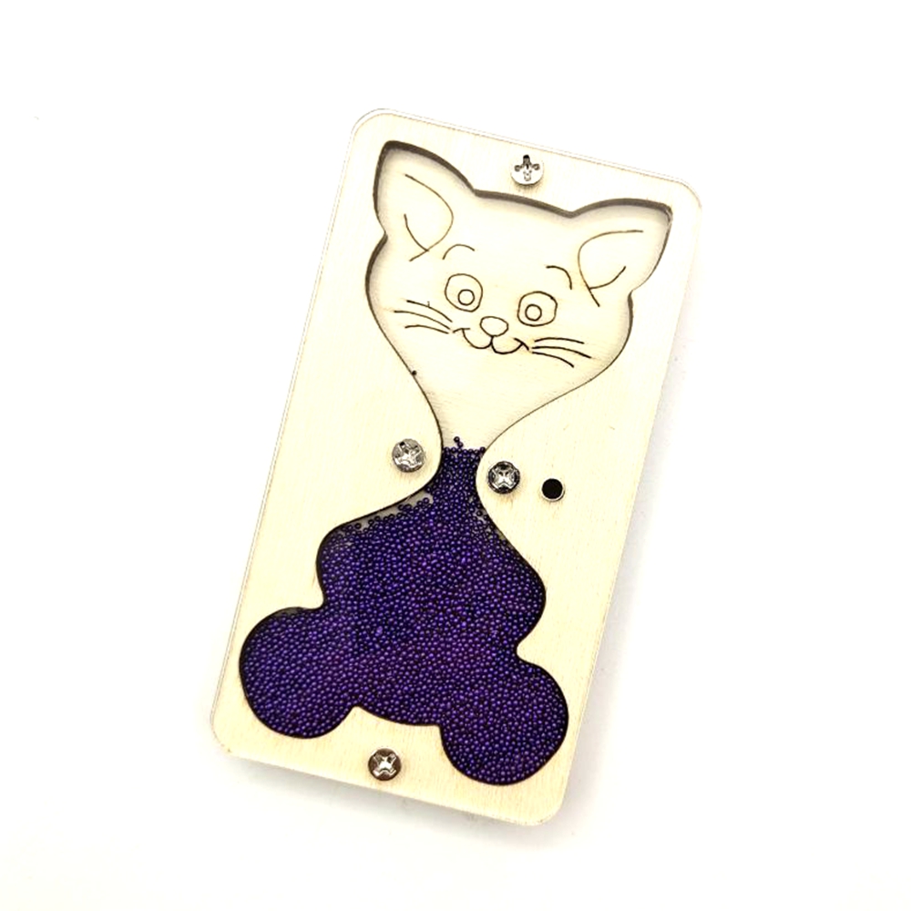 Sablier en bois pour bébé, souris et chat, accessoires Montessori, pièces d'éléments, horloge de sable pour l'éducation des enfants, bricolage, planche occupée: violet
