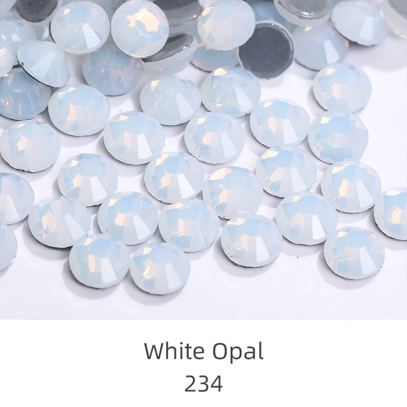 White Opal Steentjes Embellishments Glas Kristallen Voor Ambachten Losse Edelstenen Strass Hotfix Kralen Voor Sieraden Maken: SS16 1440pcs