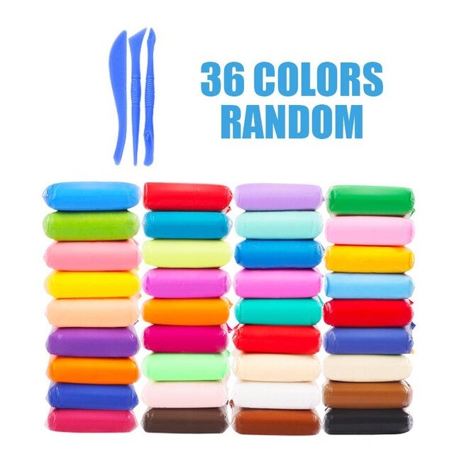 36 farver fluffy slime legetøj magisk blød plasticine antistress lufttør ler til børn uddannelsesmæssig polymer ler playdough slime kit: 36 farver