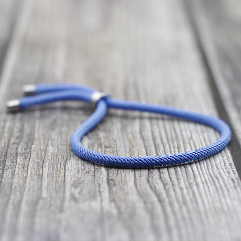 100% aço inoxidável pulseira masculino feminino 4mm milan corda preto vermelho braslet ajustável bff amizade braclet presente para casais: Sea Blue String