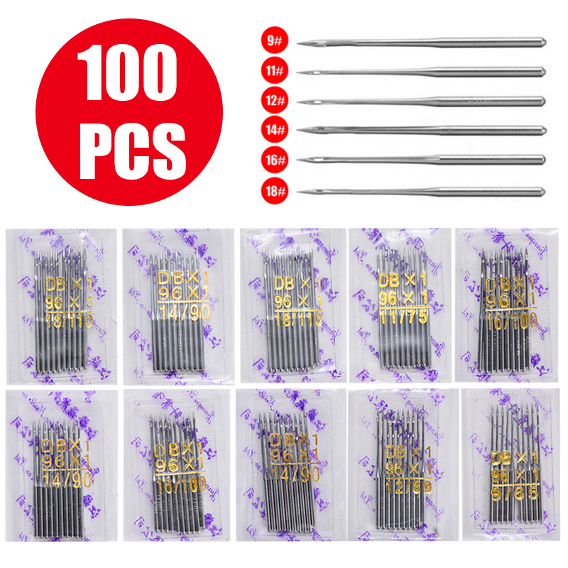 100 piezas agujas de coser máquina de coser DIY hilo Hogar Universal de acero artesanal máquina de coser todo tamaño herramientas de coser aguja