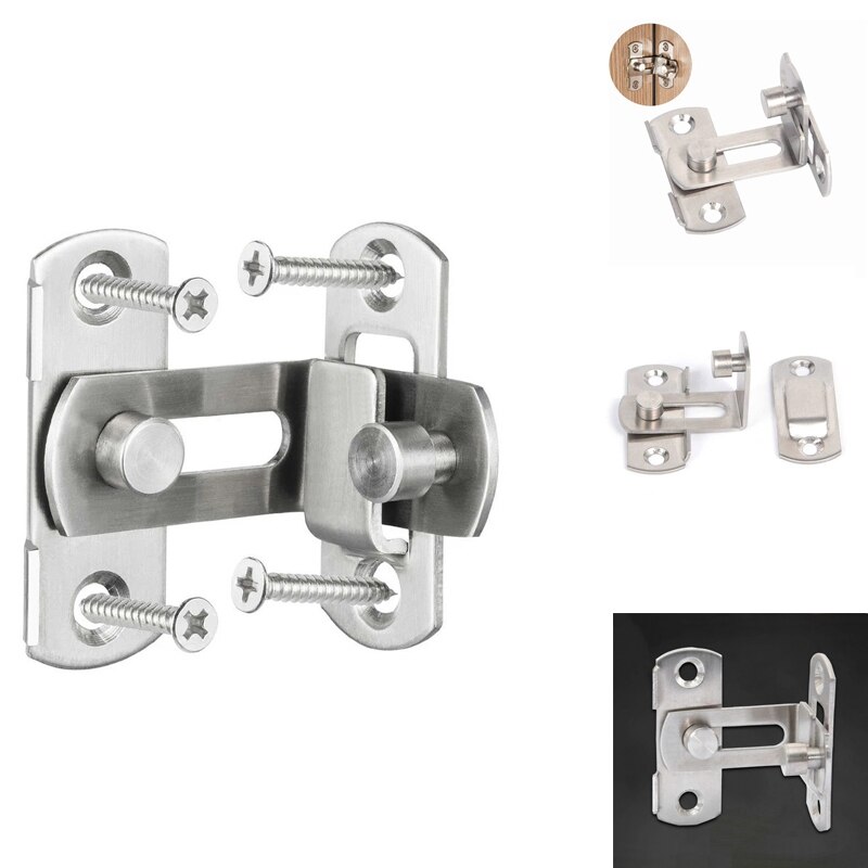90 Degree Right Angle Door Latch Hasp Barrel Bolt with Screws for Doors Buckle Bolt Sliding Lock 5Pcs