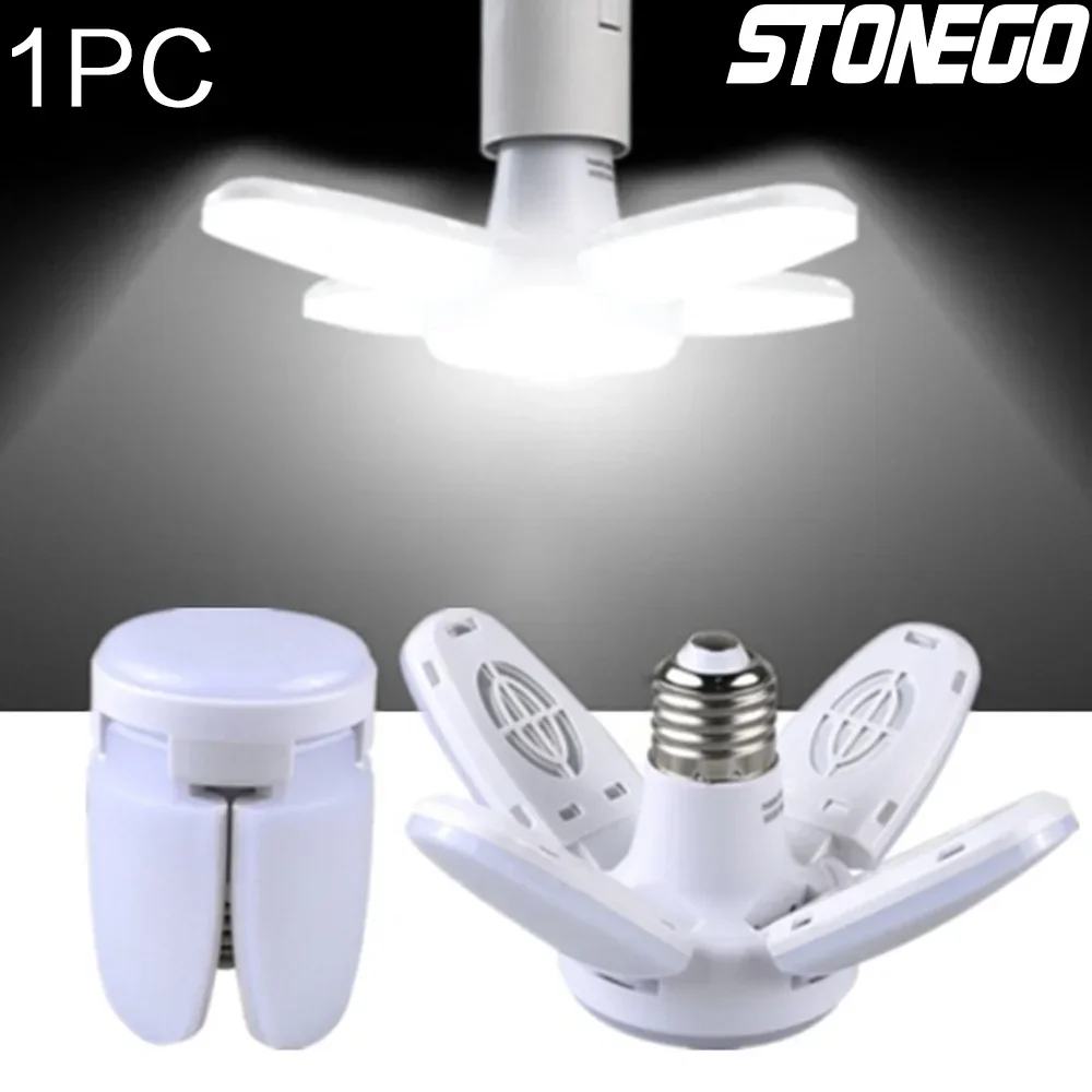 E27 led garagelamper - deformerbare.  , ac85-265v, 28w, 3800lm,  velegnede til værksteds- og industriloftbelysning.
