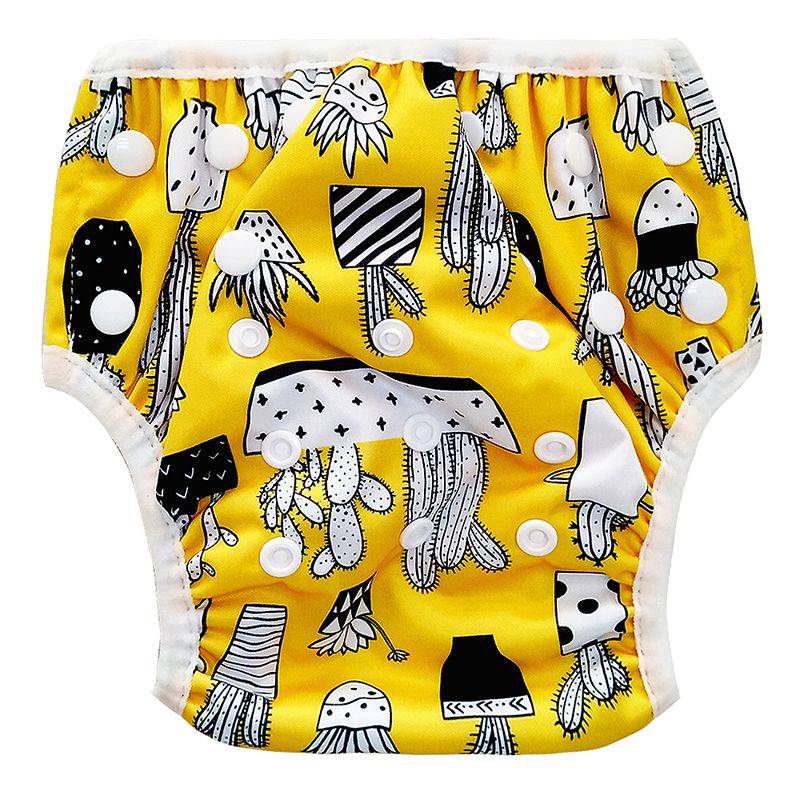 Katoen Spandex Baby Jongens Meisjes Luier Casual Cartoon Dieren Patroon Waterdichte Badmode Lekvrij Verstelbare Bodems Luier: A16