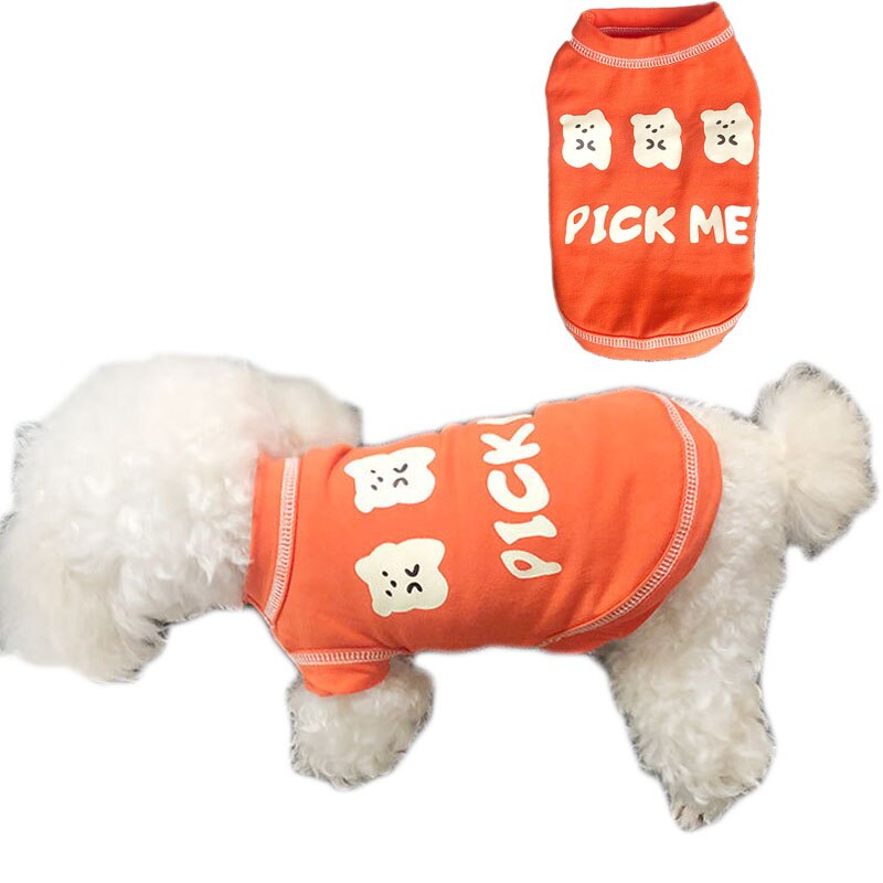 Sød t-shirt hundetøj pullover hættetrøjer sweatshirt til små hunde mops chiwawa hvalp kat skjorte pick me ærmeløs kæledyr tøj