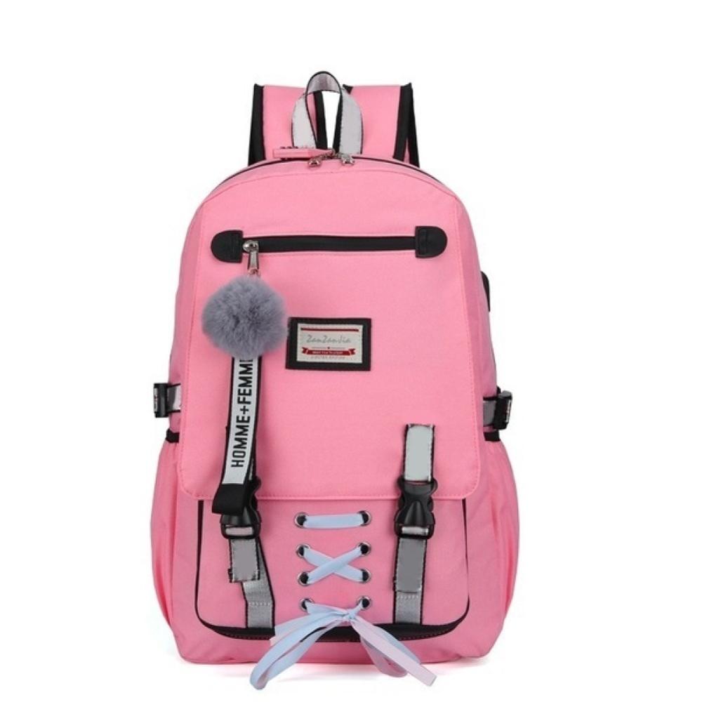 Nova moda grande sacos de escola para meninas adolescentes usb com bloqueio anti roubo mochila feminina saco de livro escola juventude lazer c