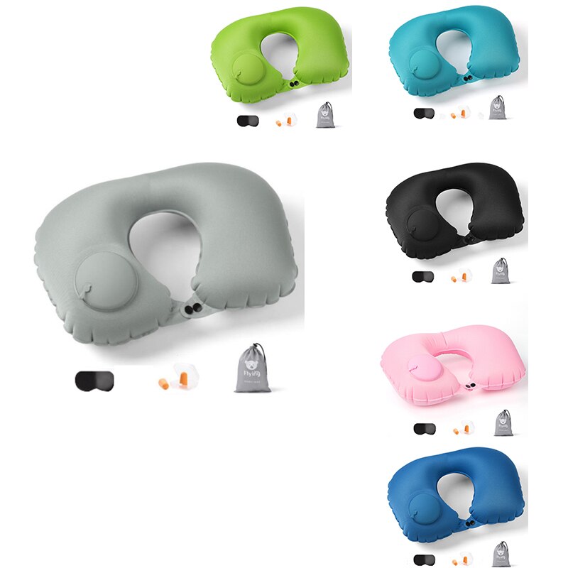 Opblaasbaar Nekkussen, Volledig Verstelbare Hals Kussen Voor Vliegtuig Reizen, Auto, Bus En Rail Reizen Kussen