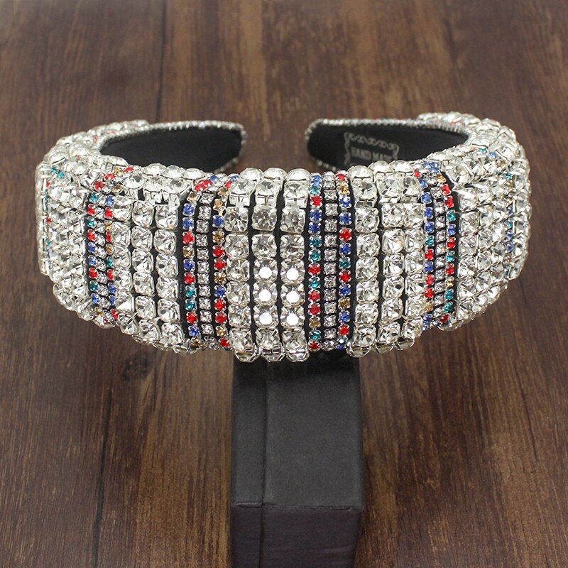 Barokke Persoonlijkheid Luxe Hoofdband Wilde Grote Handgemaakte Vol Strass Padded Crystal Haarband Vrouwen Shiny Party Catwalk: luxury headband