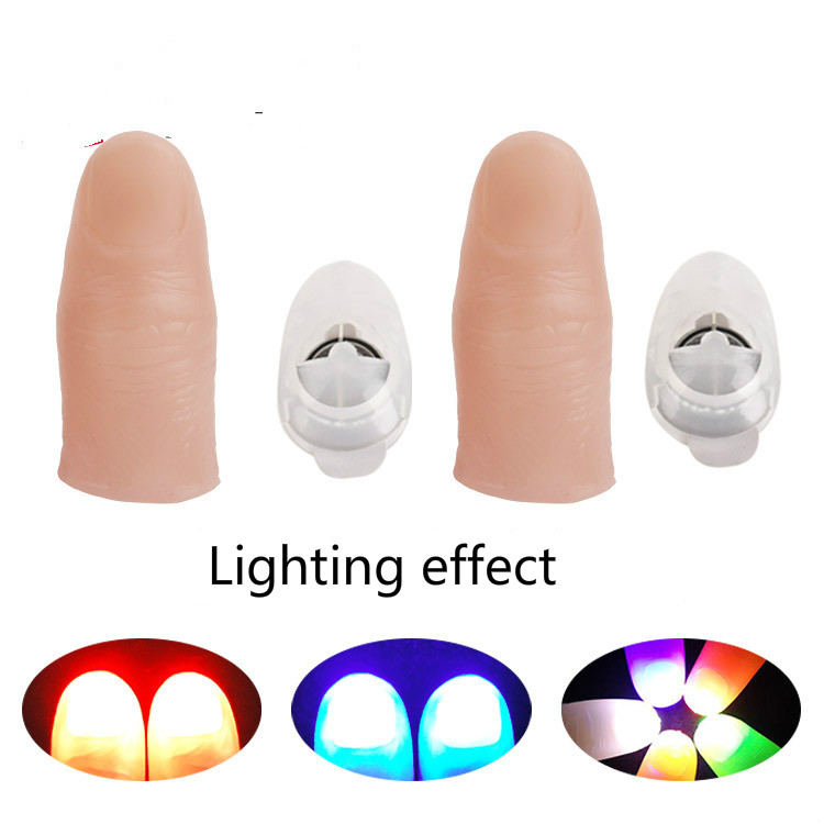 Licht kan dans een paar grote PVC vinger covers super heldere vinger lichten magic props bar speelgoed