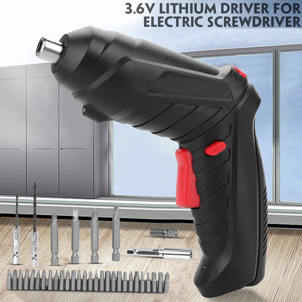 Electric Screwdriver with Light 3.6V Portable Cordless Screwdriver Rechargeable Power Tools with Bits