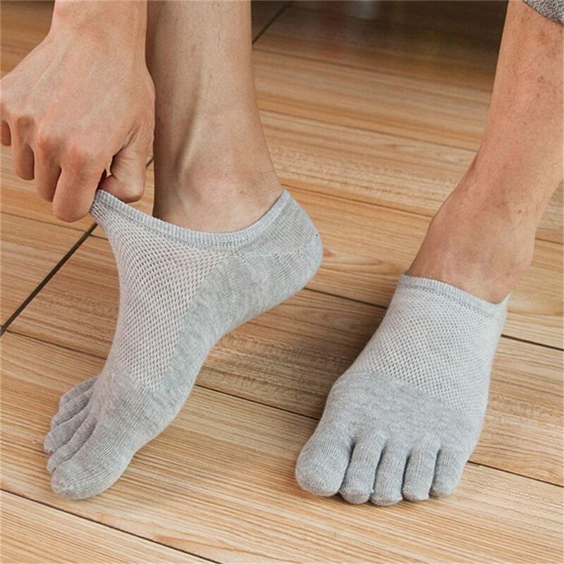 1 pair Five Finger Toe Socks Unisex Men Women Breathable Cotton Nonslip Socks Anti-skid Short Invisible Socks: 4