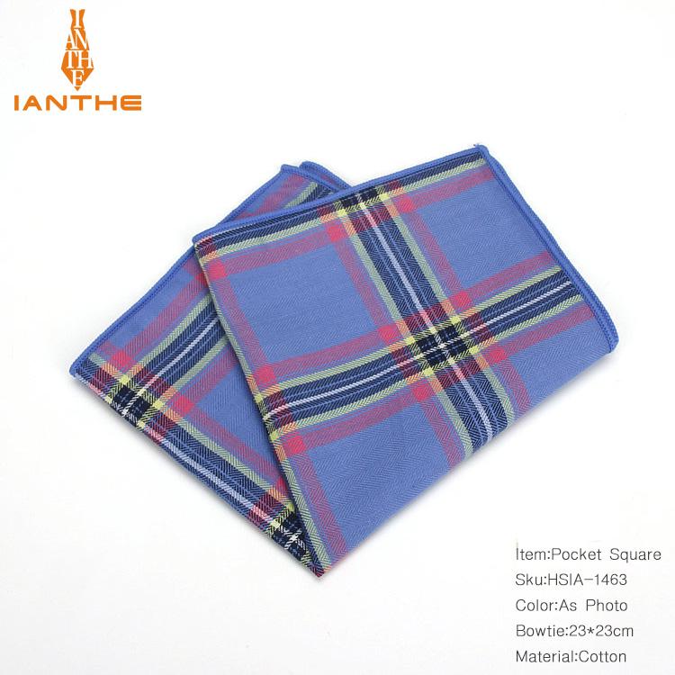 Casual mannen 100% Katoen Zakdoeken Geweven Plaid Pocket Vierkante Mannelijke Bruiloft Zakdoek Handdoeken Hanky Corbatas: IA1463