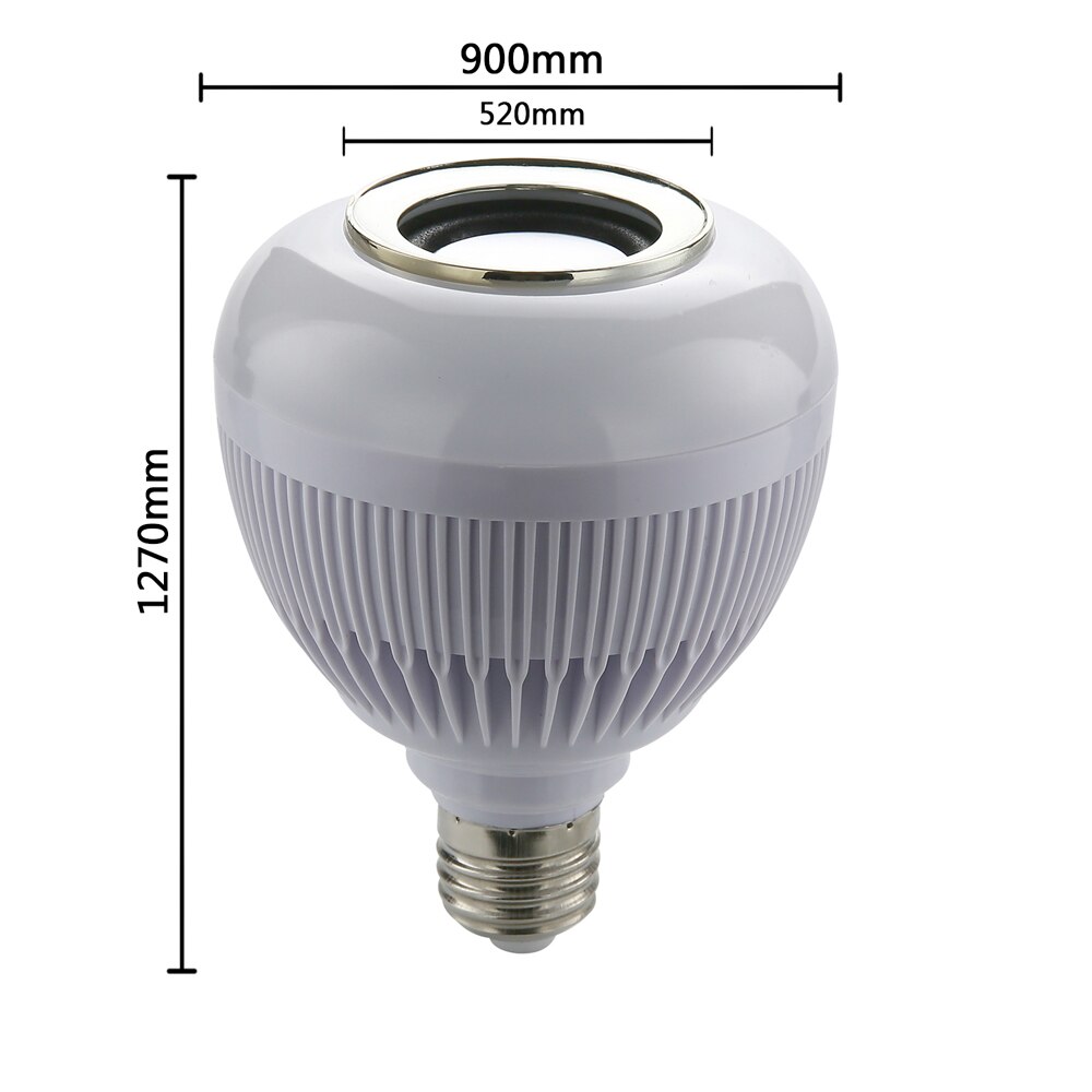 12W E27 Dimmable LED Bulb Wireless Smart Bluetooth Built-in Audio Speaker RGB+White Music Light Bulbs with Remote Control