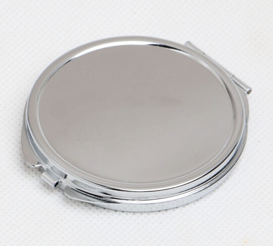 1 pcs 60 MM Blank Compacte Spiegel DIY Draagbare Metal cosmetische spiegel Zilver