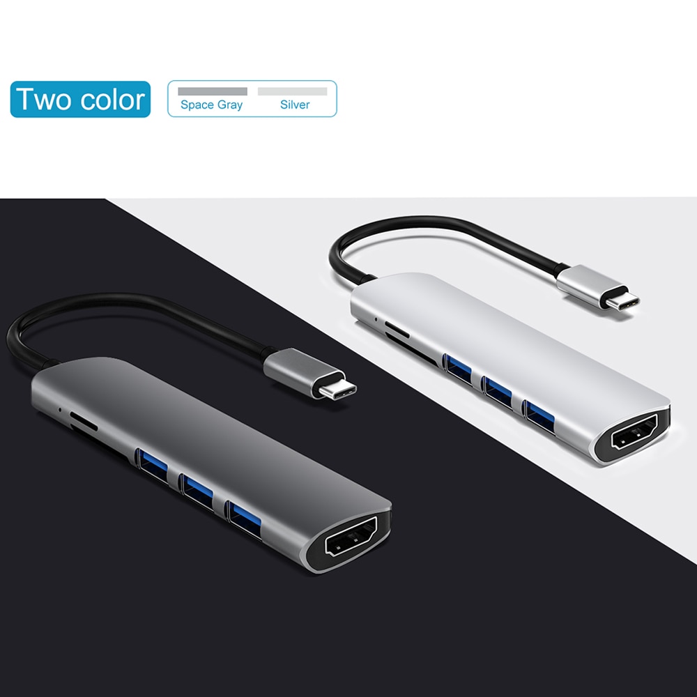 USB 3.1 Tipo-C centro tutto'adattatore di HDMI 4K fulmine 3 USB C centro con centro 3.0 TF lettore SD fessura PD per MacBook pro/aria/Huawei compagno