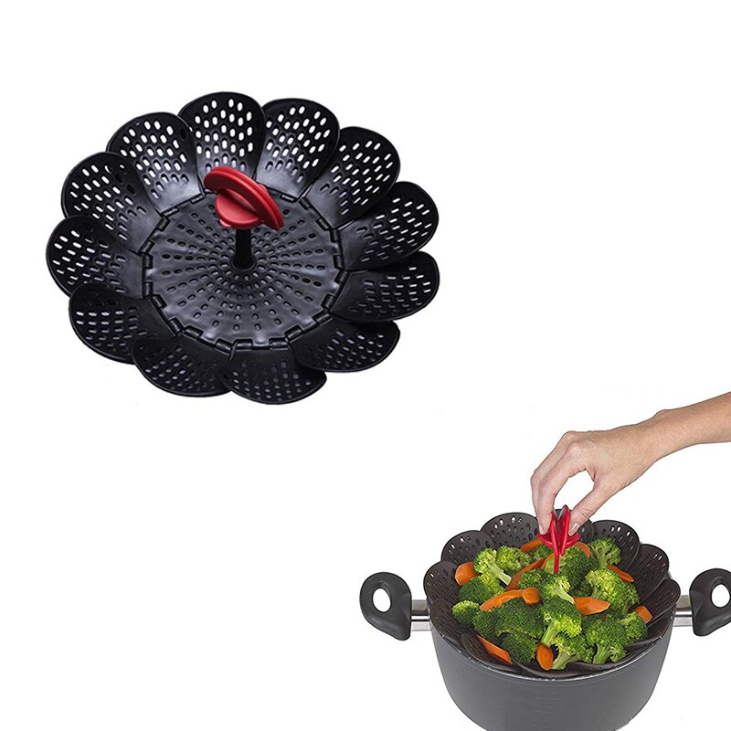 Versenkbare Klapp Lotus Dampfer Multi-funktion Obst Schüssel Filter Wasser Ablassen Schüssel Tragbare Obst Schüssel