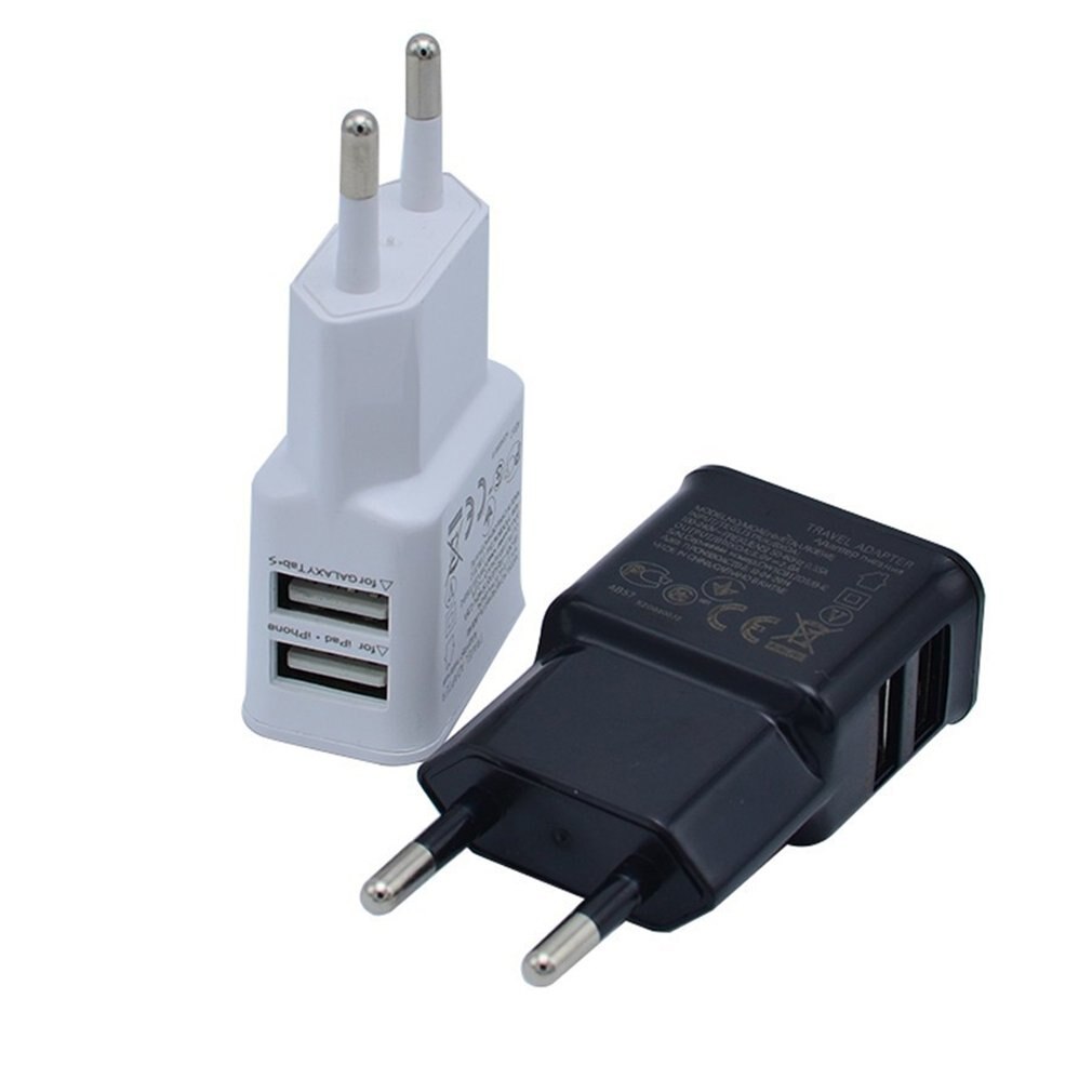 Dual USB Charger 2a Fast Charging Travel EU Plug Adapter portable Wall charger Mobile Phone cable For iphone Samsung