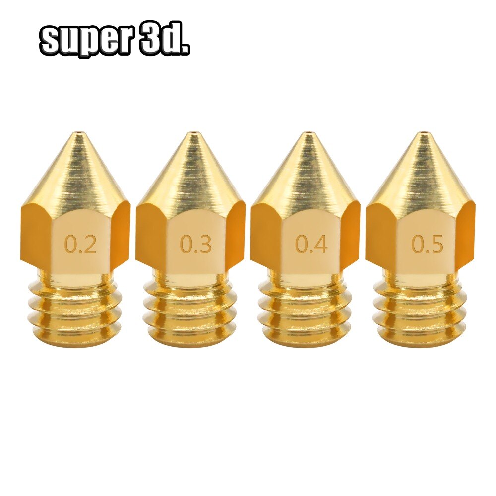 5 uds MK8 boquilla 1,75mm 3mm filamento 3D impresora extrusora boquilla para prosa i3 extrusor makerbot