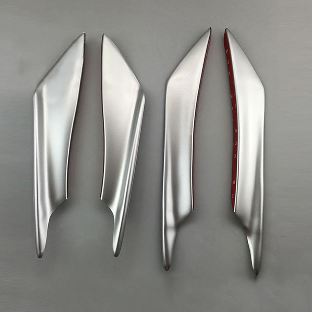 Parachoques delantero de coche de 4 Uds. Canard Lip Splitter alerón del cuerpo de la aleta decoración modificada Universal coche parachoques delantero Canard: Silver