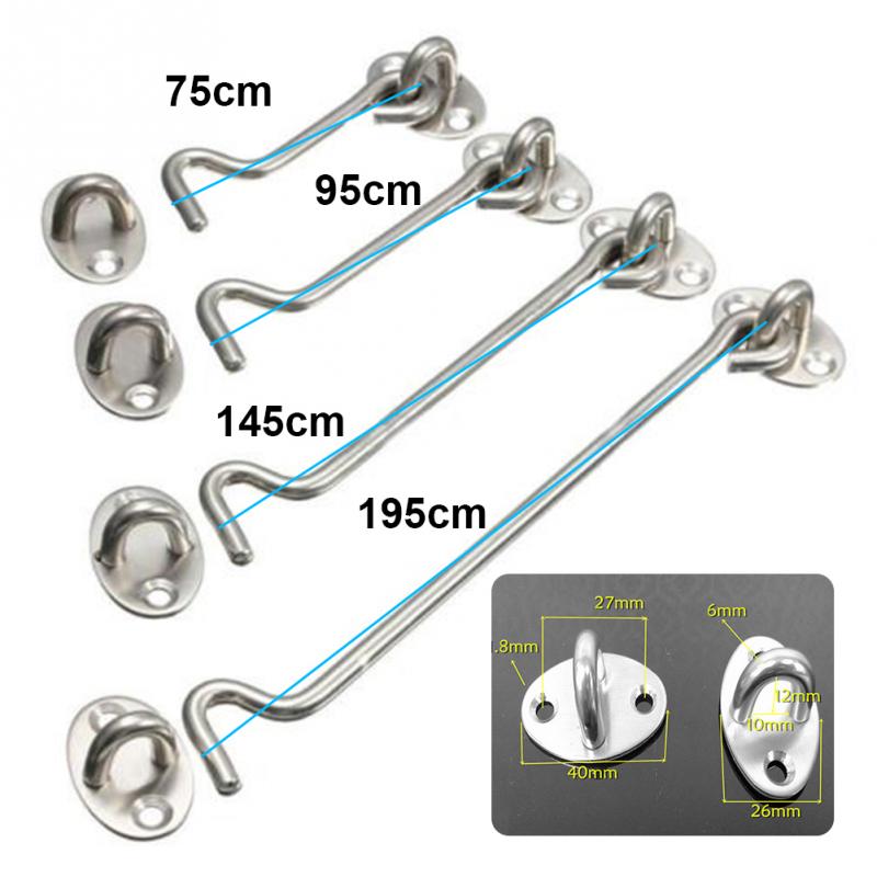 4 Maten Rvs Crescent Window Lock Met Veiligheid Schakelaar Cabine Haak Deur Eye Klink Stille Vangst Houder Met Schroeven #1025