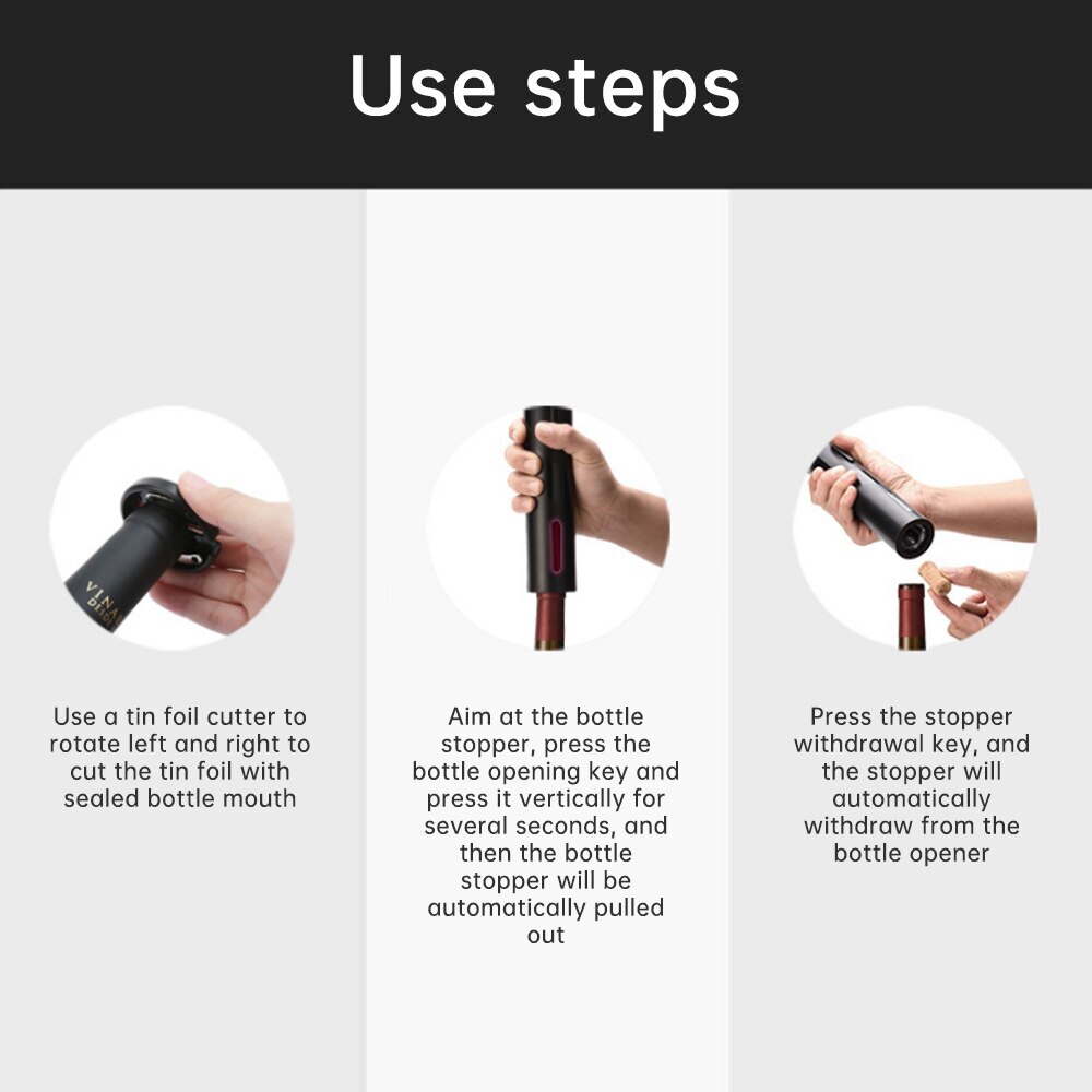 Electric Automatic Bottle Opener Wine Opener Wine USB Rechargeable Red Wine Opening Tool Bottle Opener Kitchen Accessories^*