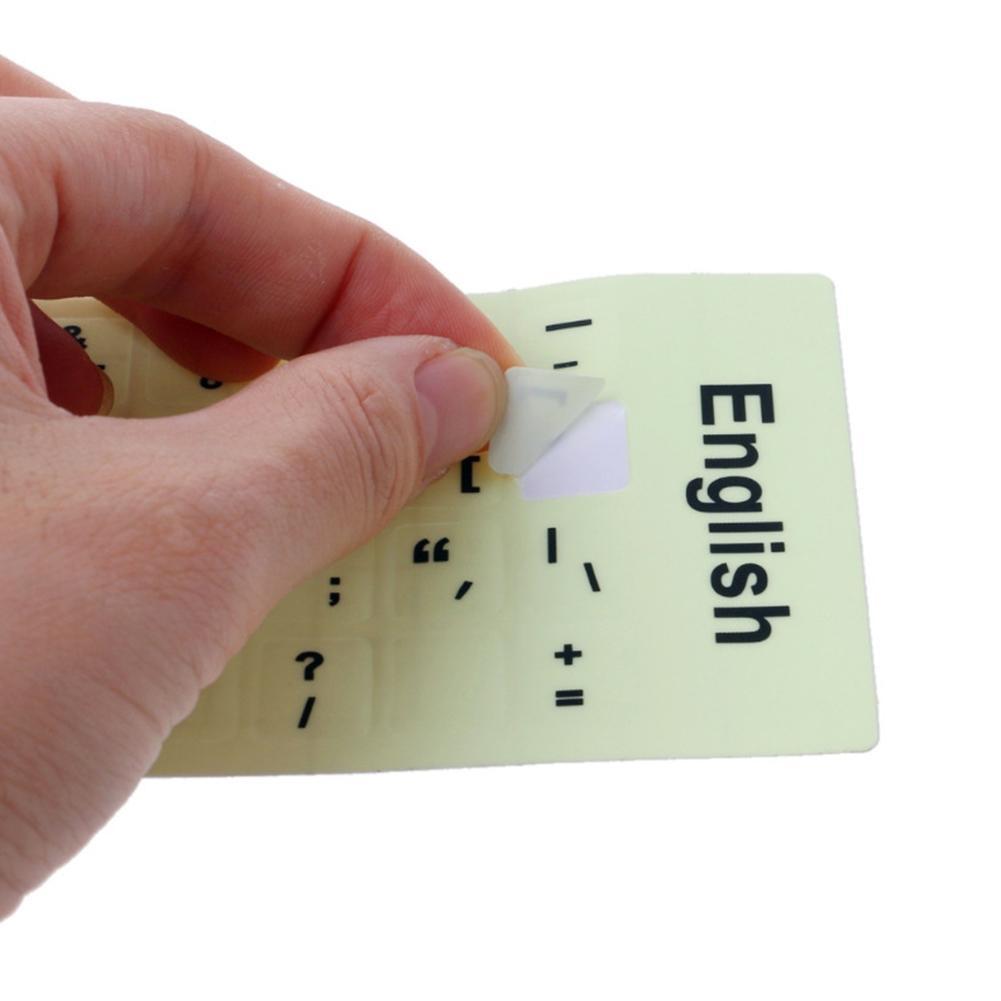 Luminous Keyboard Sticker English Arabic Korean French Keyboard Stickers Protective Film Layout Letters Alphabet for PC