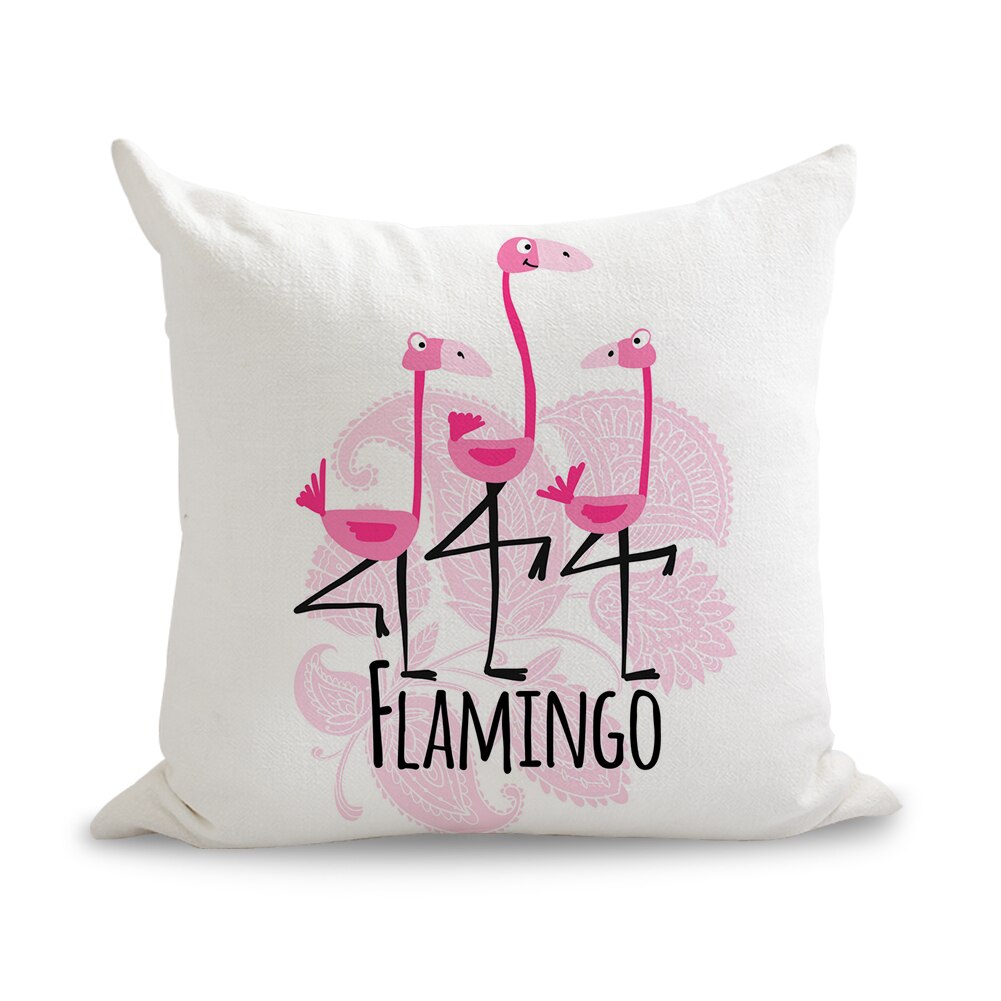 Akvarel pink flamingoer puder linned sofa sæde pude pyntepude boligindretning: Blomme / Indvendig ikke inkluderet