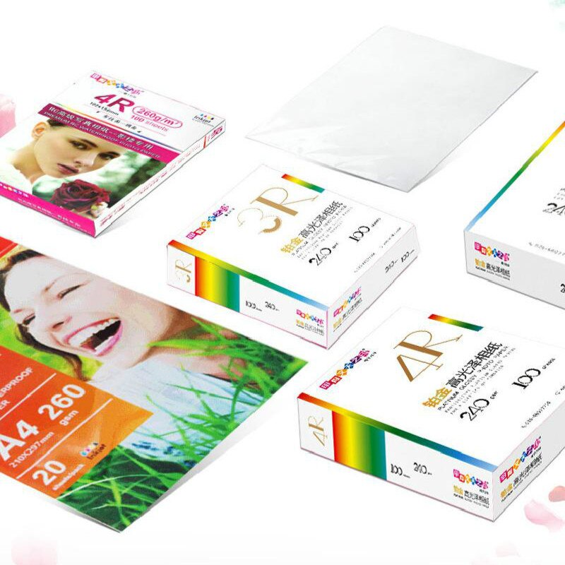 20pcs A4 High Gloss Waterproof Photo Paper 100pcs 4r Cost-effective Photo Paper Suitable For Album Photos