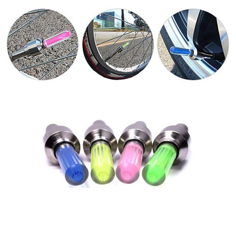 Zacro Bike Light With Battery Tyre Valve Caps Wheel Spokes Led Light Bike Lights Mountain Road Bike Bicycle Lights