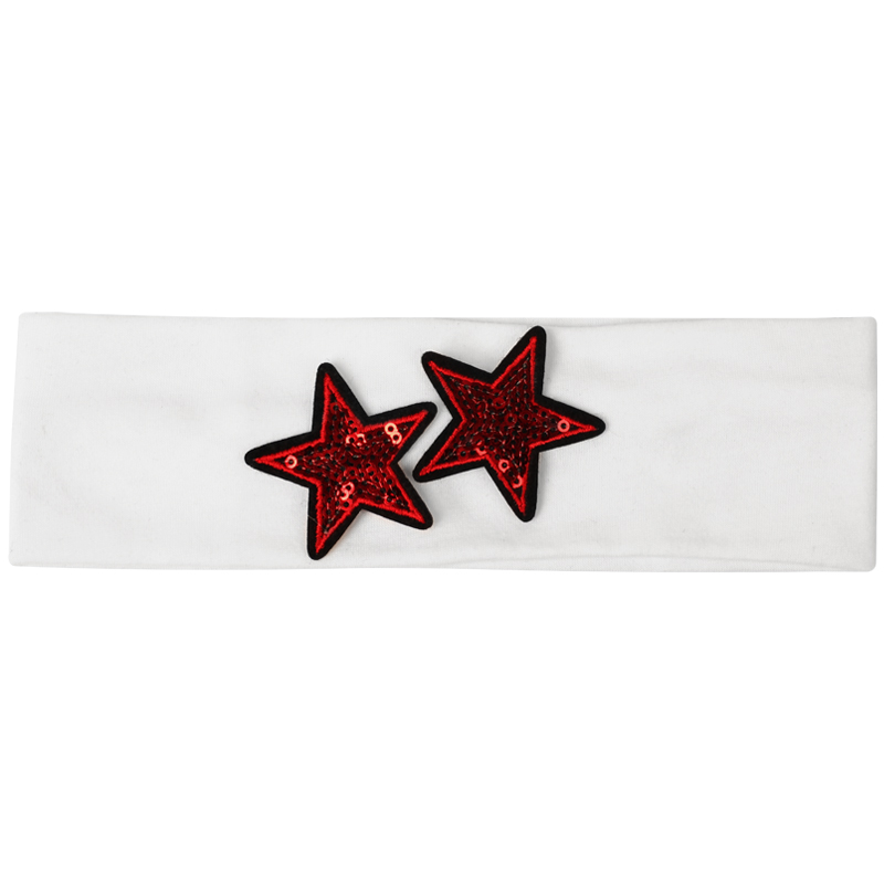 Dzieci cekiny małe serca bawełniana opaska na głowę opaski do włosów dziewczyna moda cekiny mała gwiazda nakrycia głowy chłopiec dzianinowe solidne akcesoria do włosów: Beżowy