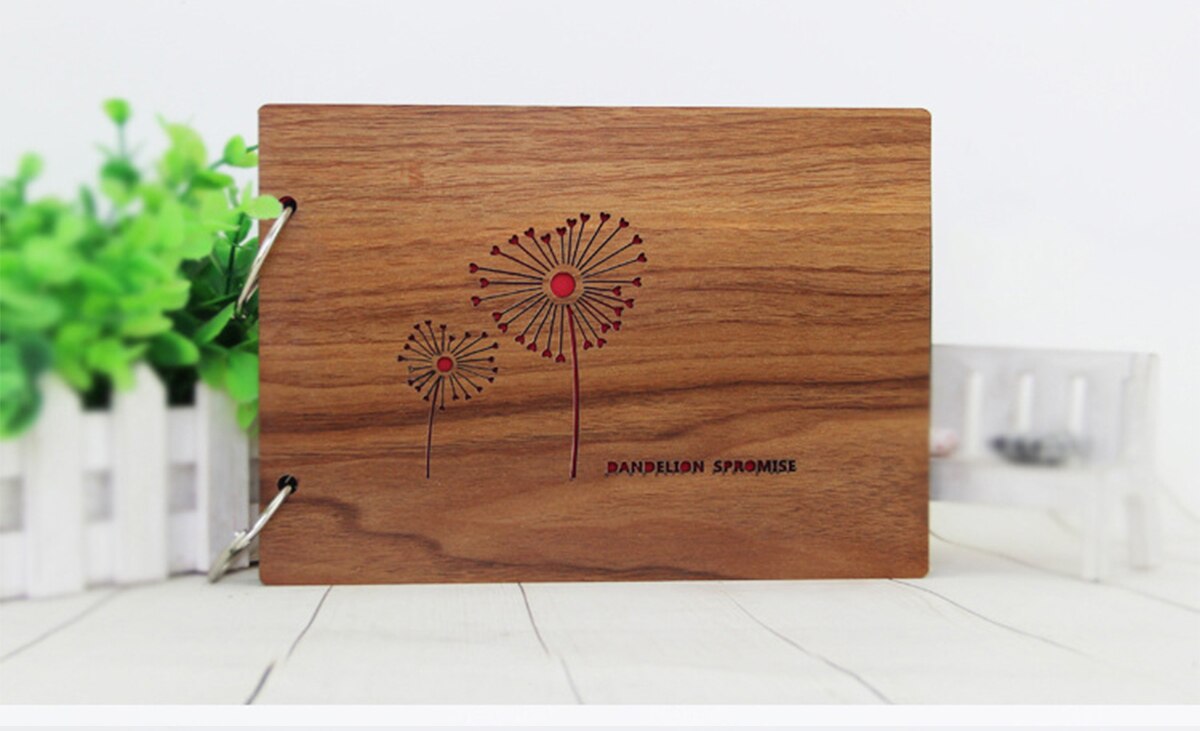 Black Cardboard Wood Handmade Loose-leaf Scrapbook Albums 8 Inch Commemorative Baby Photo Album Wedding Photo Album