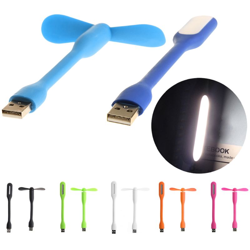 Flexible USB Fan USB LED Light Lamp For MacBook Laptop Notebook PC Power Bank