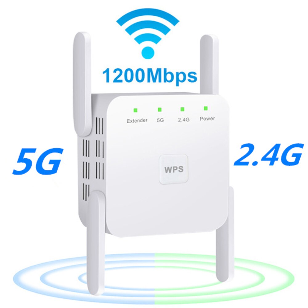 5G WiFi Repeater 1200Mbps Router Wifi Extender 2.4G Wireless Wifi Long Range Booster Wi-Fi Signal Amplifier 5ghz Wi Fi Repiter