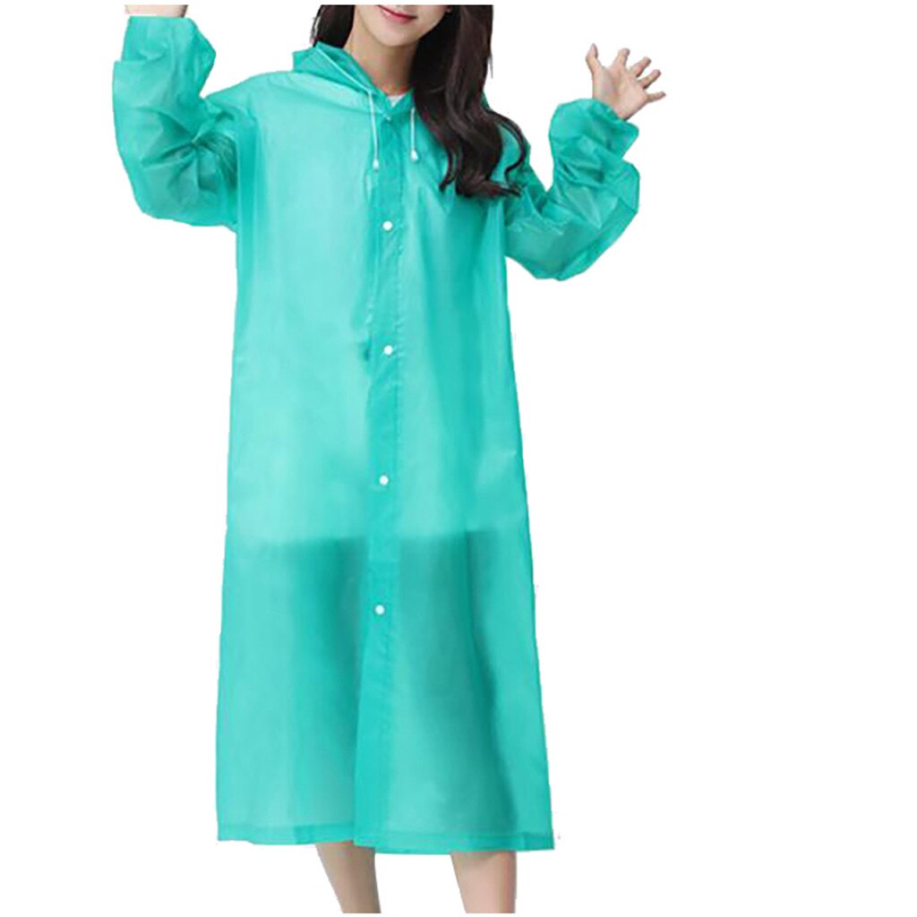 Raincoat Dress Women's Clothing Unisex Outdoor Travel Adult Raincoat Thick Transparent EVC Raincoat Pink Green: Green