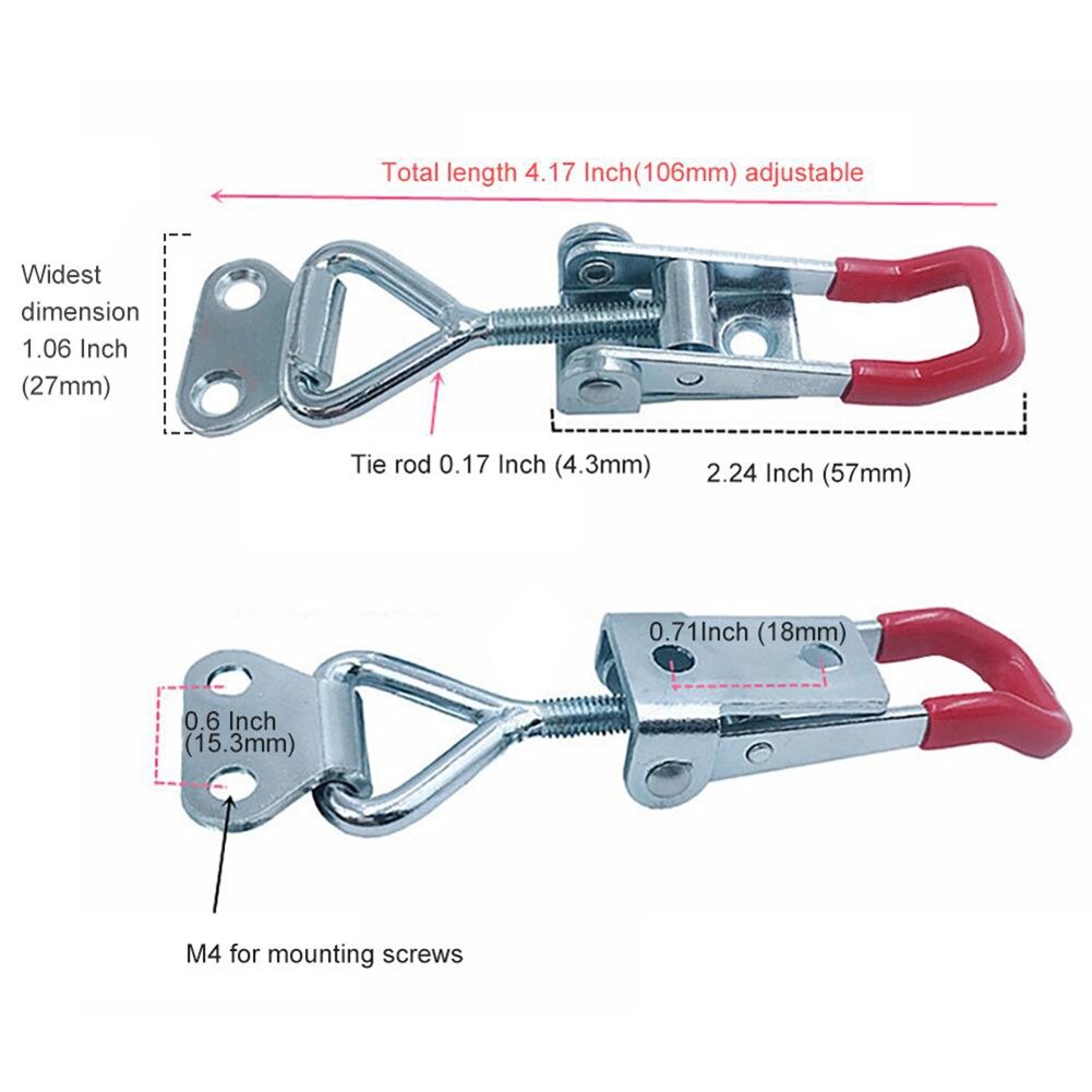 Case Toggle Clamps Catch GH-4001 Galvanized Iron Latch Metal Toggle Clamp