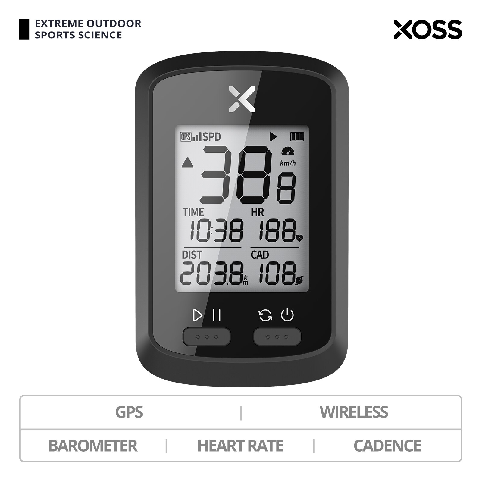 XOSS G/G+ GPS-Fahrradcomputer, kabelloser Fahrrad-Tachometer, Rennrad, MTB, wasserdicht, Bluetooth, ANT+, Trittfrequenzgeschwindigkeit, Fahrradcomputer