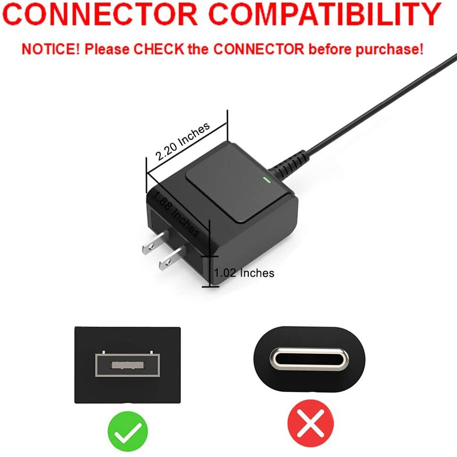 AC Charger for Asus C100 C100PA C100P C100PA-DB02 C201PA C201P C201 C201PA-DS02 ADP-24EW PC (Square tip not fit Type C)