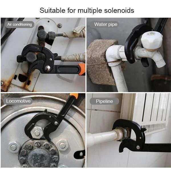 Mintiml Universal Pipe Wrench Auto Lock Adjustable Plumber large Open End Wrench Faucets Spanner Repair Tool for Water Pipe